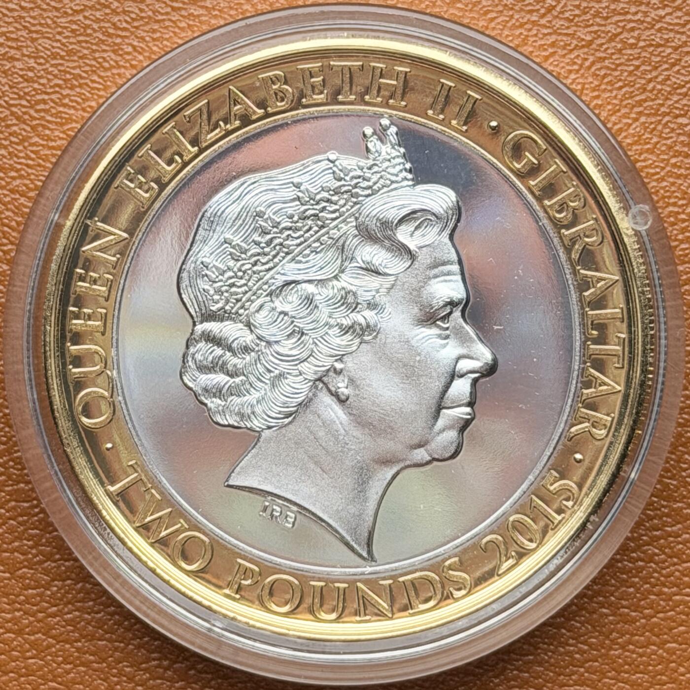 ＜星葵钱币社＞散币克朗场第68期·1月23日发货 直布罗陀2015年温斯顿·丘吉尔逝世50周年2镑克朗型镀金镀银纪念币