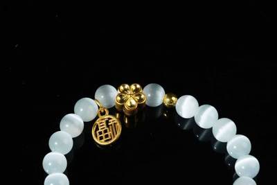 上海都达杂项专场三十四【年后发货全场包邮】  猫眼石 手串86-312