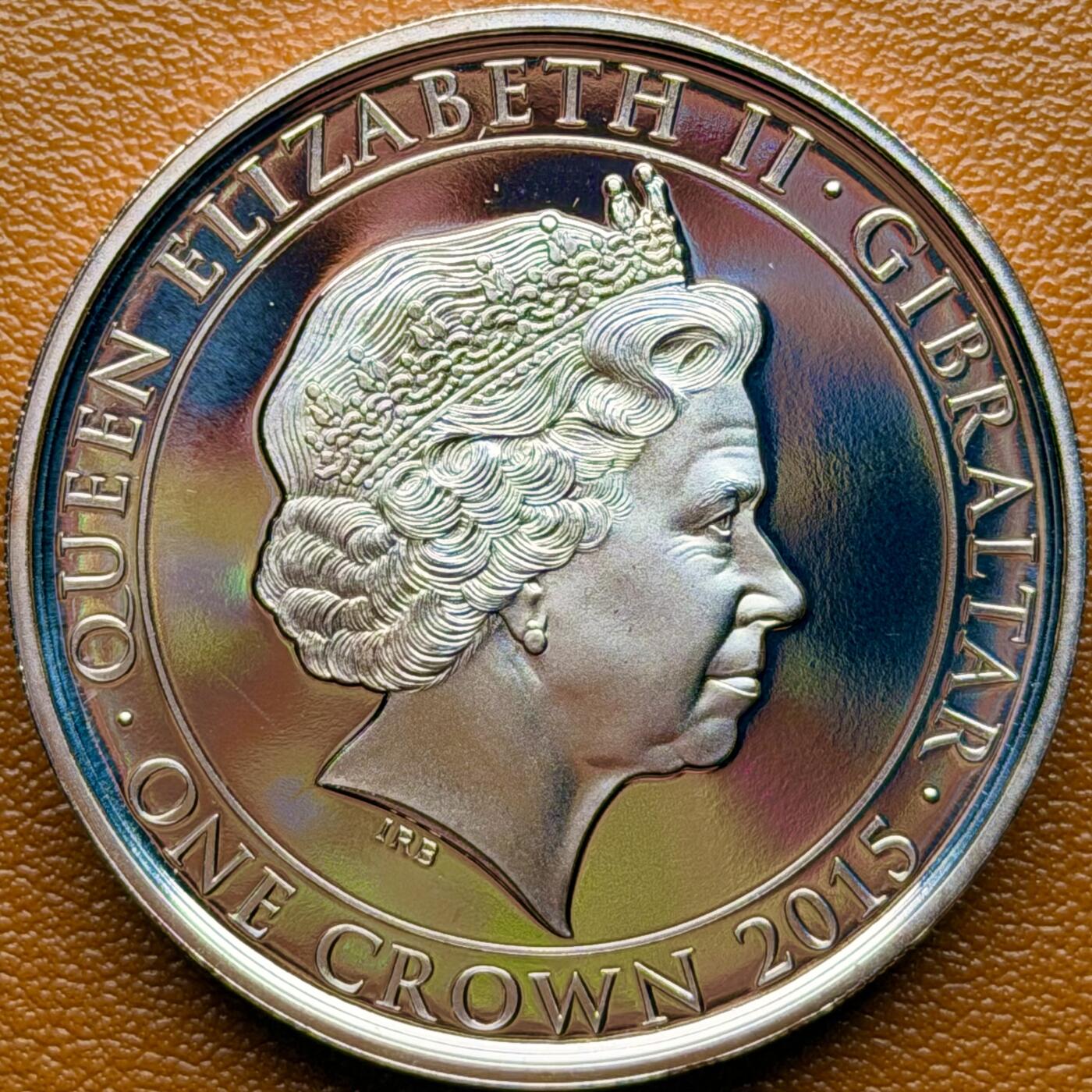 ＜星葵钱币社＞散币克朗场第68期·1月23日发货 〈发行量9999〉直布罗陀2015年丘吉尔逝世50周年镀玫瑰金1克朗纪念币