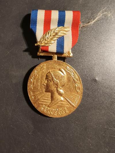 老王徽章第178期 - 法国金级铁路服务奖章   金棕榈勋饰   1983年实发