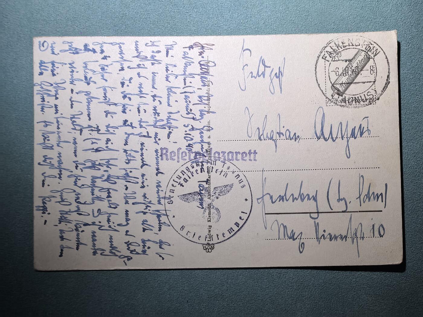 盛世勋华——号角文化勋章邮票专场拍卖第300期 德国（1939）1941年战地实寄明信片 修道院废墟 盖战地邮局邮戳