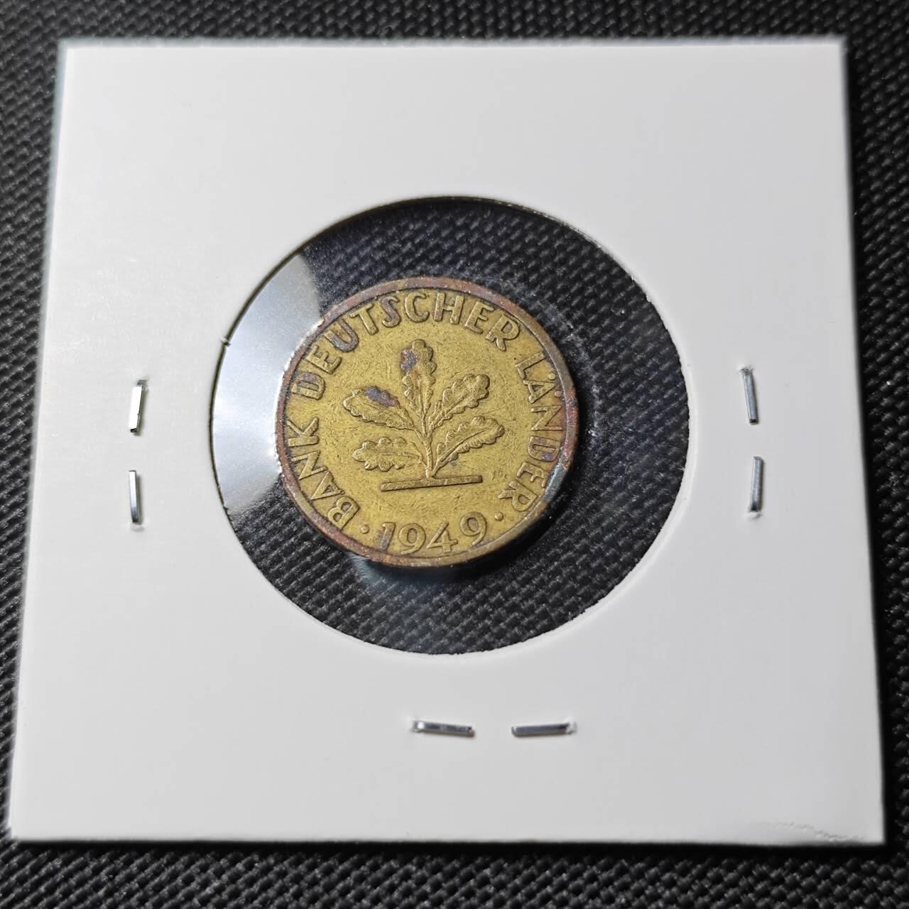 KK钱币收藏小铺  第388期  2月预留时间 周末发货  1949德国5芬尼银行版