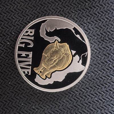 道一币馆币章第一百六十四场 - 刚果2013年五大银行30法郎镀金精制银币  1/4盎司  999s