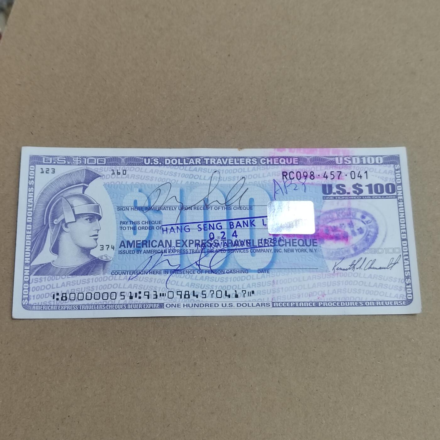 PCAI钱币  19-720  纸币等专场 美国旅行支票