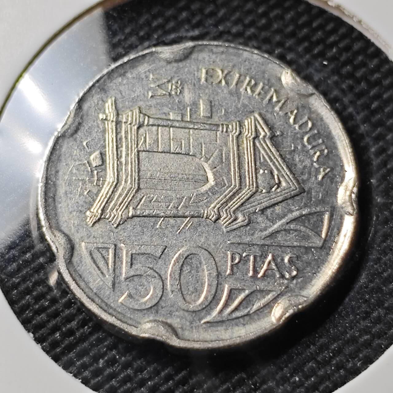 KK钱币收藏小铺  第388期  2月预留时间 周末发货  1993西班牙50比塞塔纪念币 少见主题