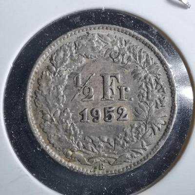 沼泽如烟--第967场 - 瑞士1952年半法郎银币