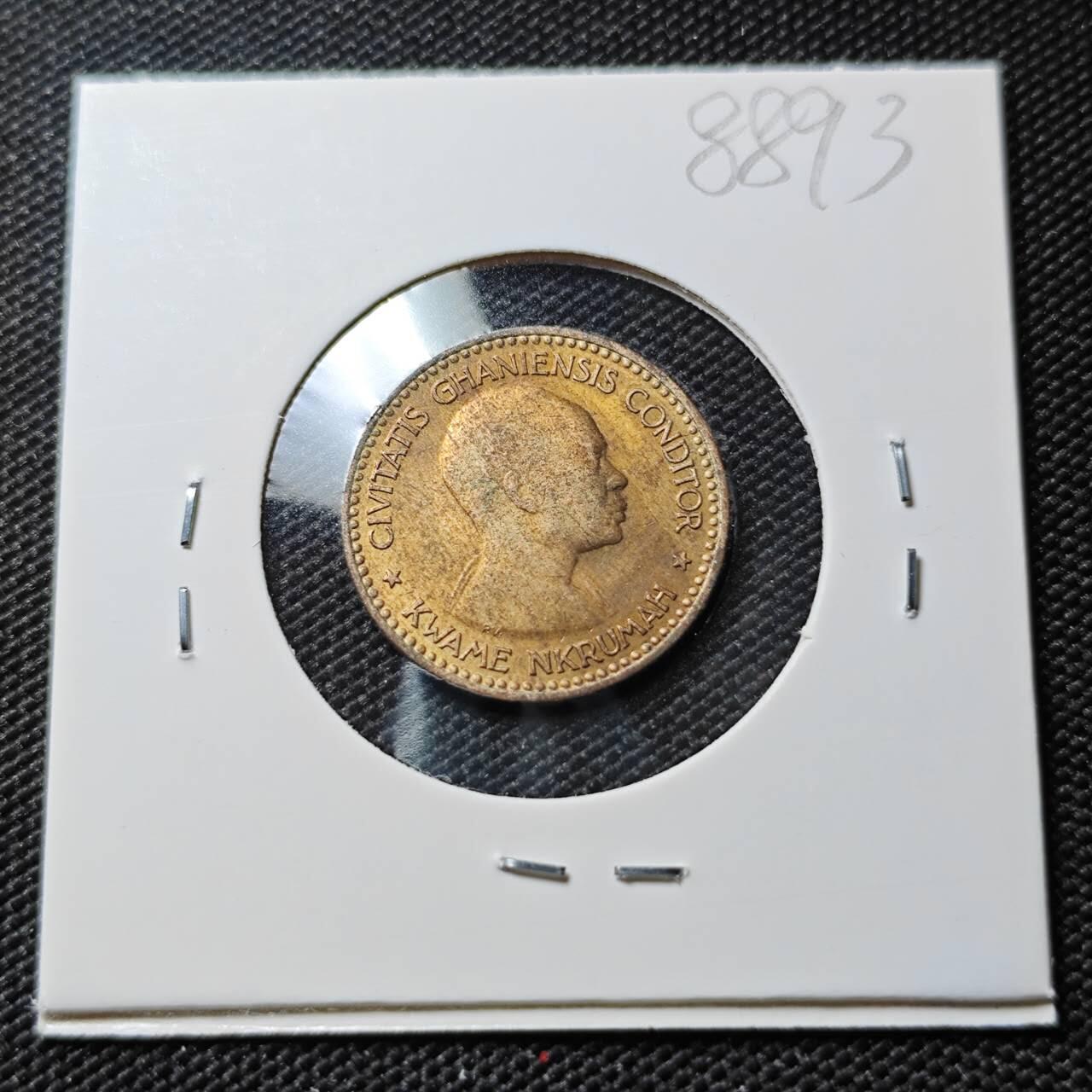 KK钱币收藏小铺  第388期  2月预留时间 周末发货  加纳1/2便士铜币 好品