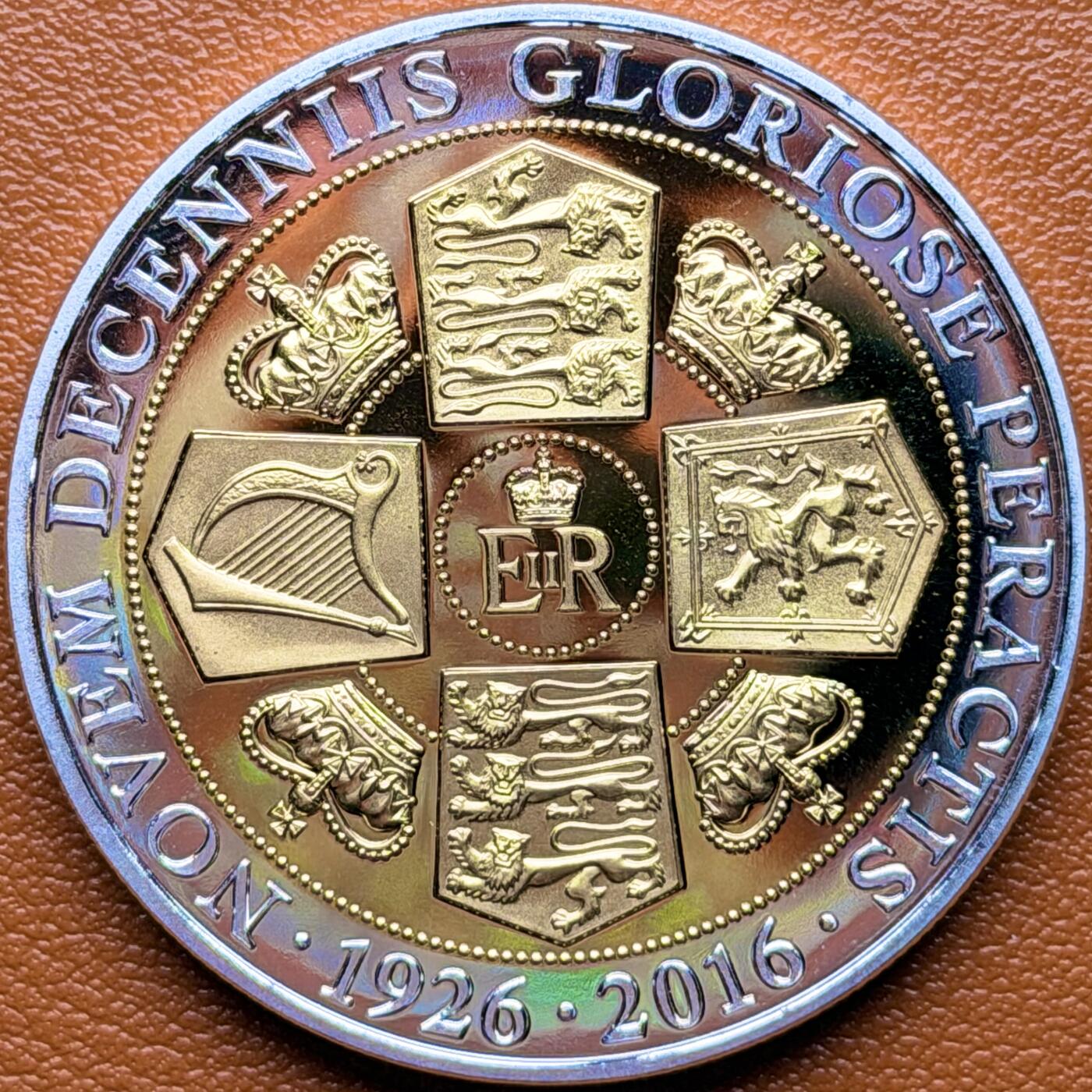 ＜星葵钱币社＞散币克朗场第68期·1月23日发货 直布罗陀2016年女王诞辰90周年·老年1克朗镀银金墨纪念币