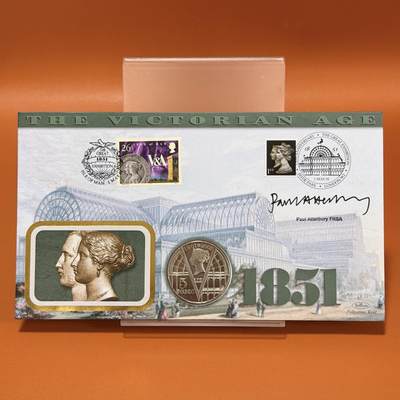 ＜星葵钱币社＞散币克朗场第68期·1月23日发货 - 〈邮币封·签名版〉英国2001年维多利亚女王逝世100周年5镑克朗型纪念币