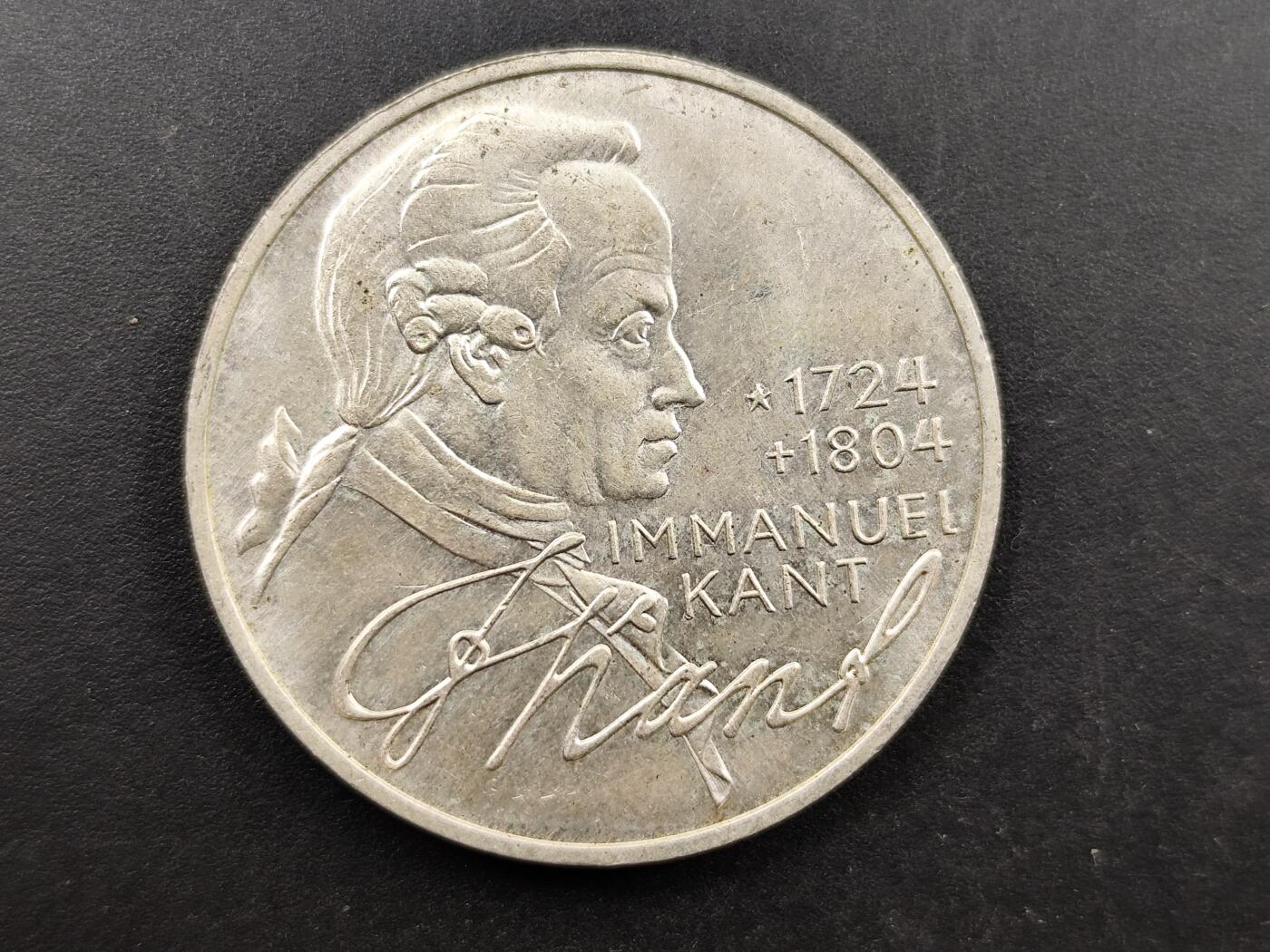 1月18日徽章钱币专场 联邦德国1974年康德250周年纪念银币