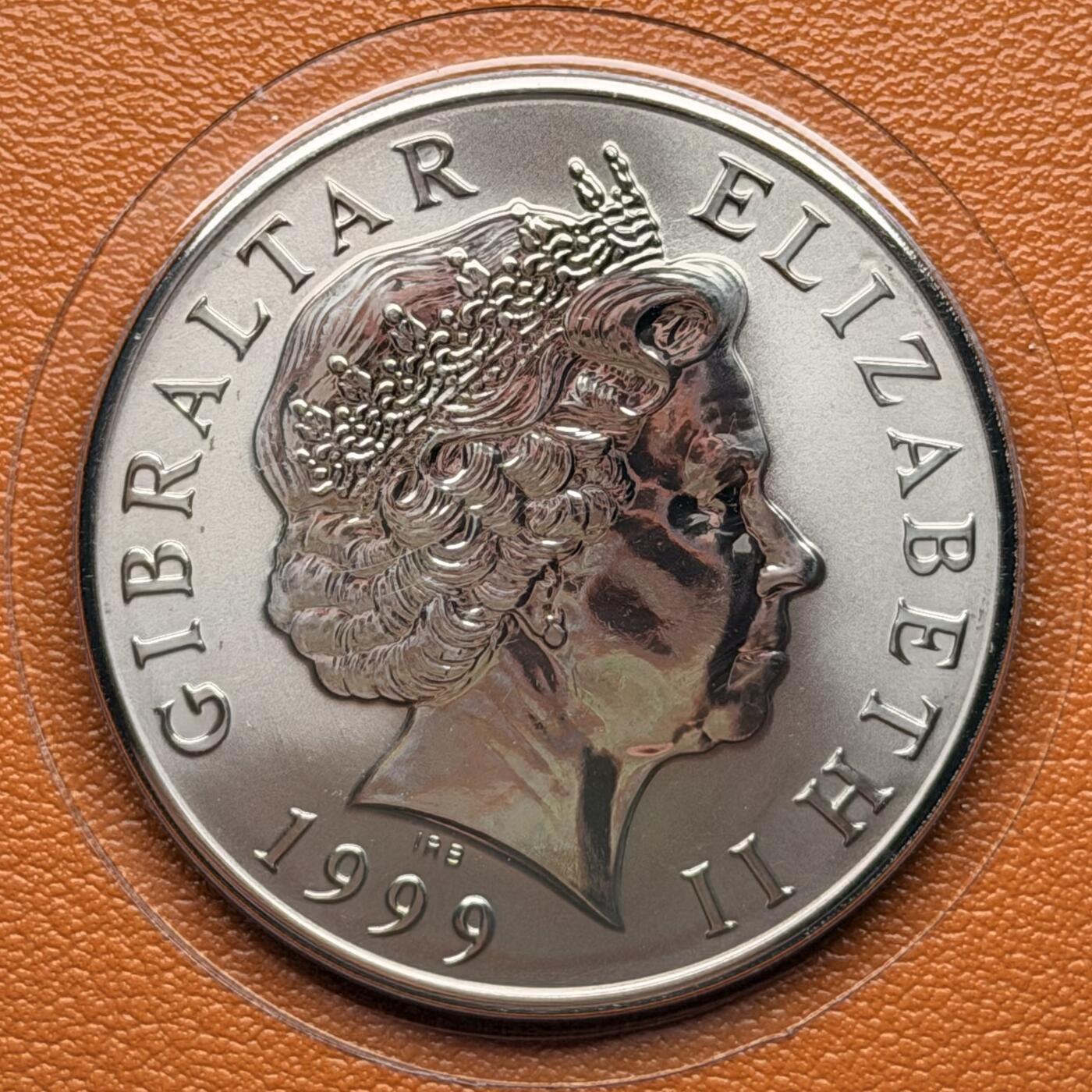 ＜星葵钱币社＞散币克朗场第68期·1月23日发货 直布罗陀1999年千禧年5镑克朗型精制纪念钛币