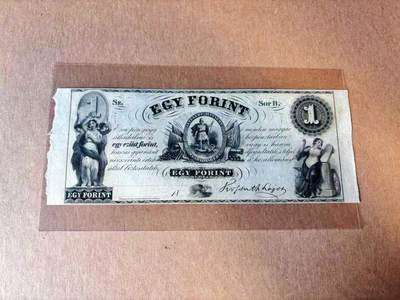 【Blue Auction】世界纸币精拍第777期——18级TOP拍卖/信誉/品质/专业/高效💫 - 匈牙利1852年1福林 主图为封建统治者被践踏 流亡政府募资用 恩格斯评价为真正的革命 美国代印 超大票幅 原汁原味 手签 UNC-