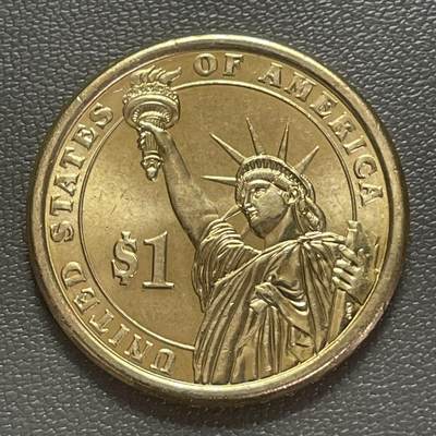 回流0120 - 美国2008年总统系列1美元锰黄铜币 第6任总统约翰·昆西·亚当斯