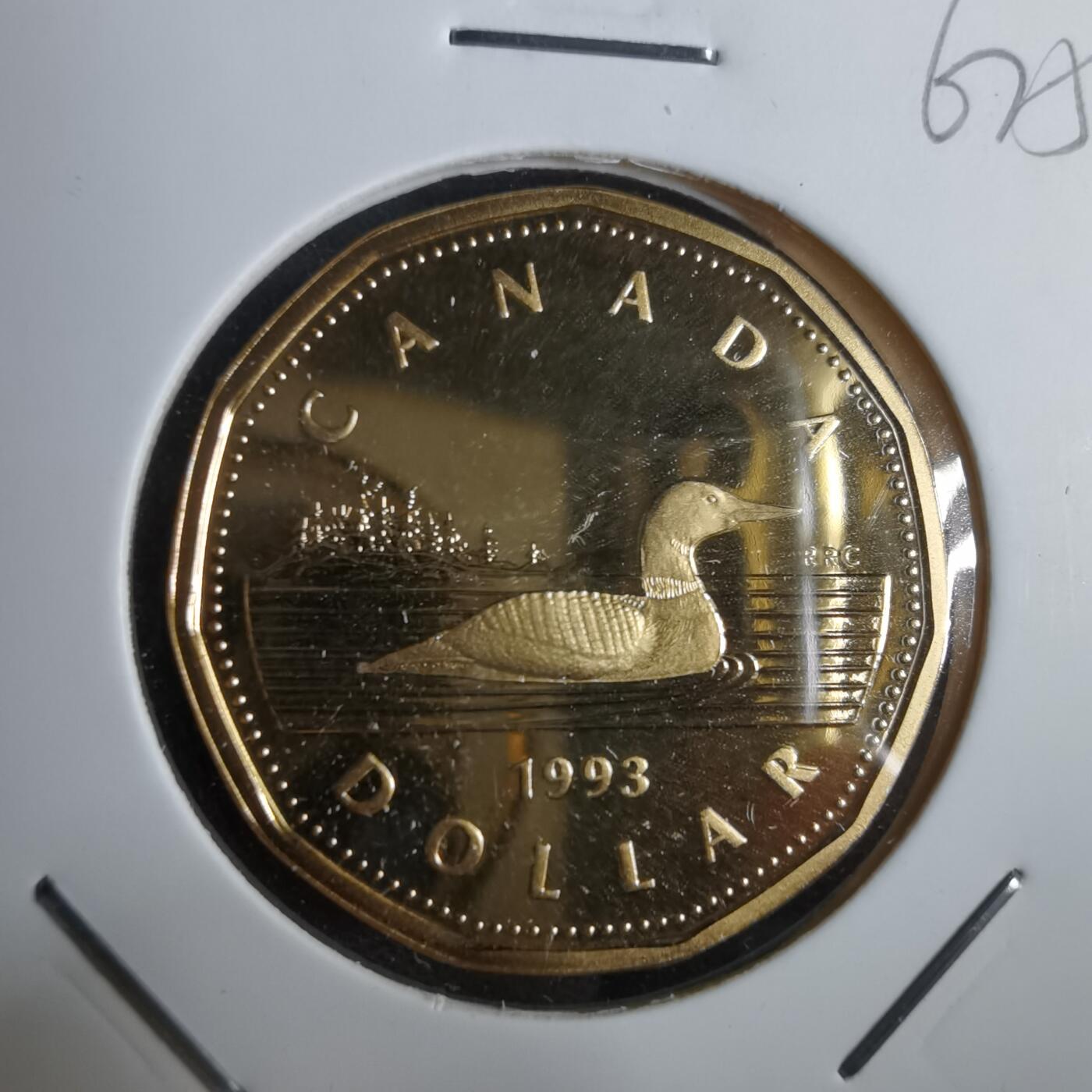 沼泽如烟--第967场 加拿大1993年一元精制币