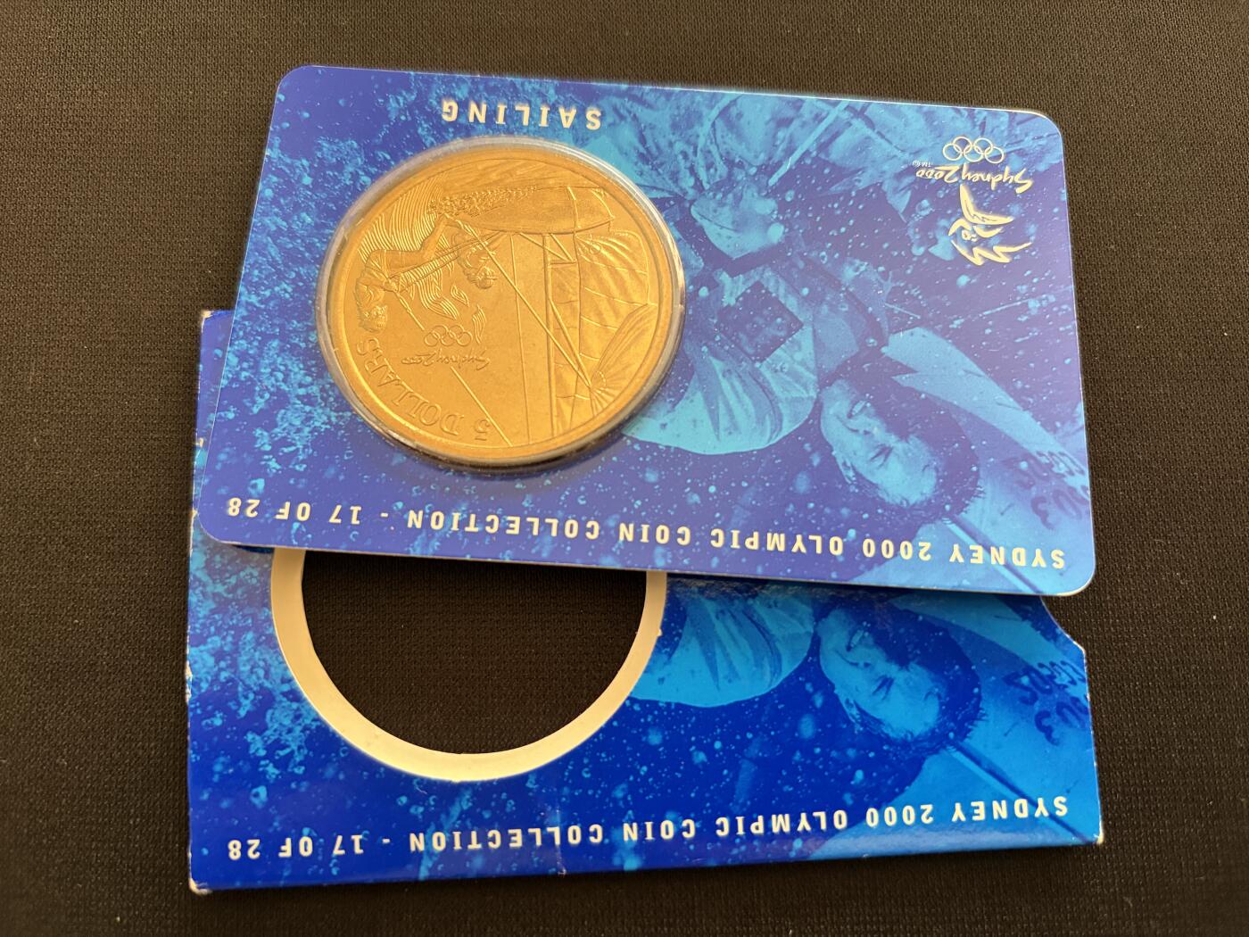 咖啡豆•收藏 2025年Jan_26th世界各国硬币银币拍卖 2000年澳大利亚悉尼奥运会卡装纪念铜币5元-帆船