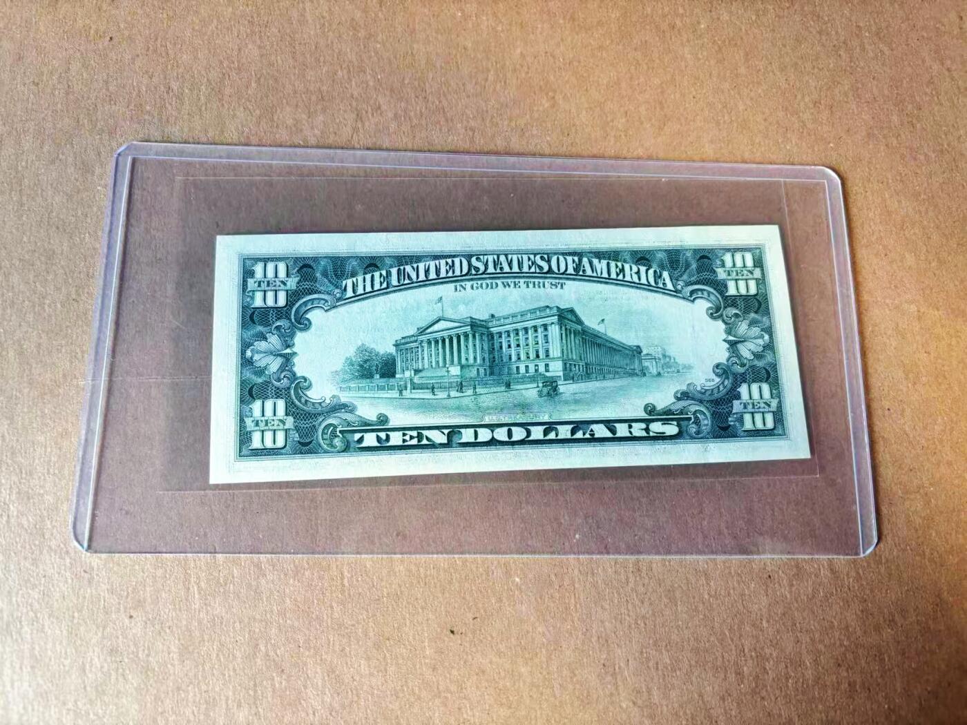 【Blue Auction】世界纸币精拍第777期——18级TOP拍卖/信誉/品质/专业/高效💫  【补号无47】美国 1995年10美金 UNC- 有荧光