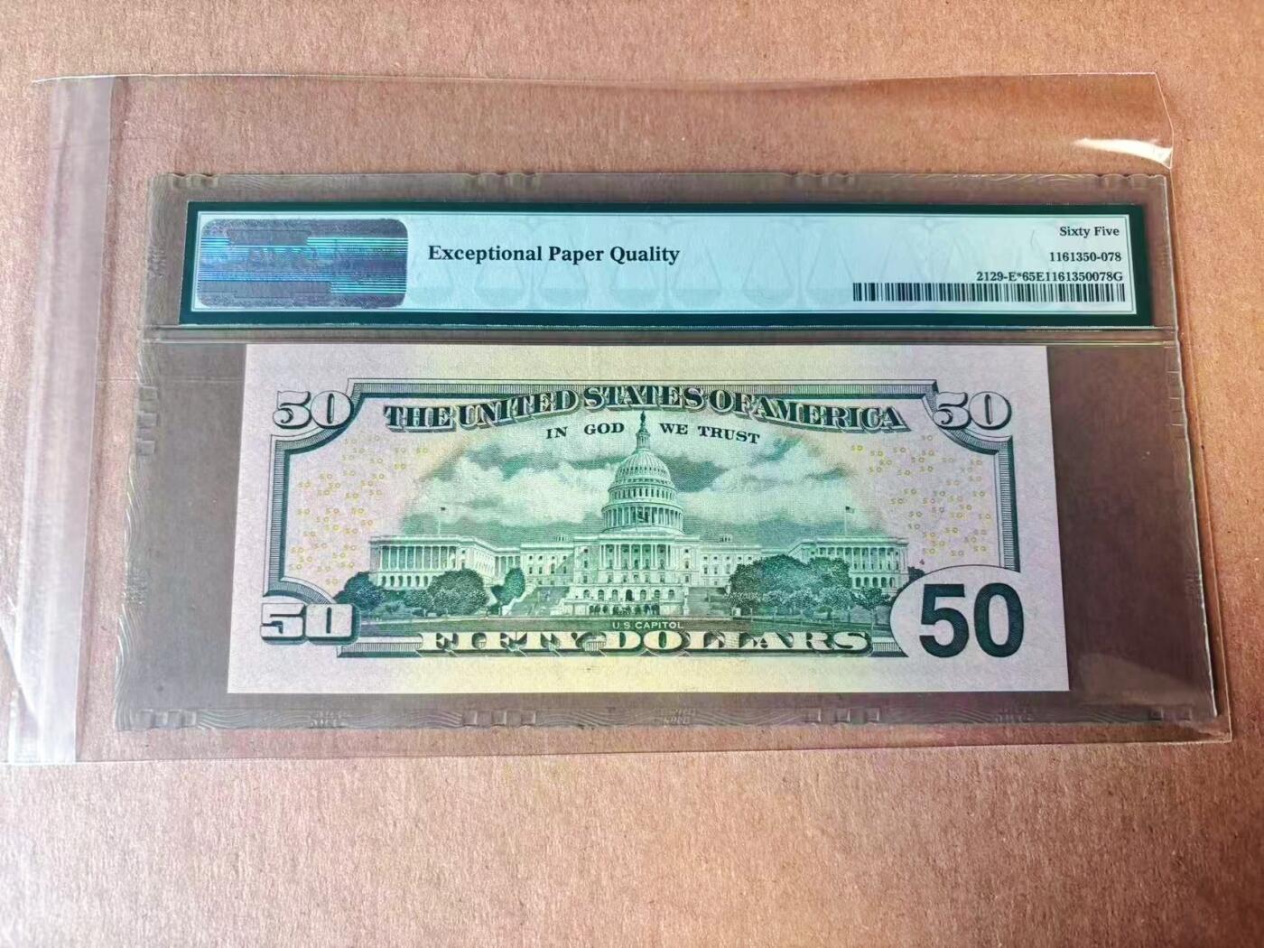 【Blue Auction】世界纸币精拍第777期——18级TOP拍卖/信誉/品质/专业/高效💫 【补号】美国 2004年50美金 PMG65EPQ