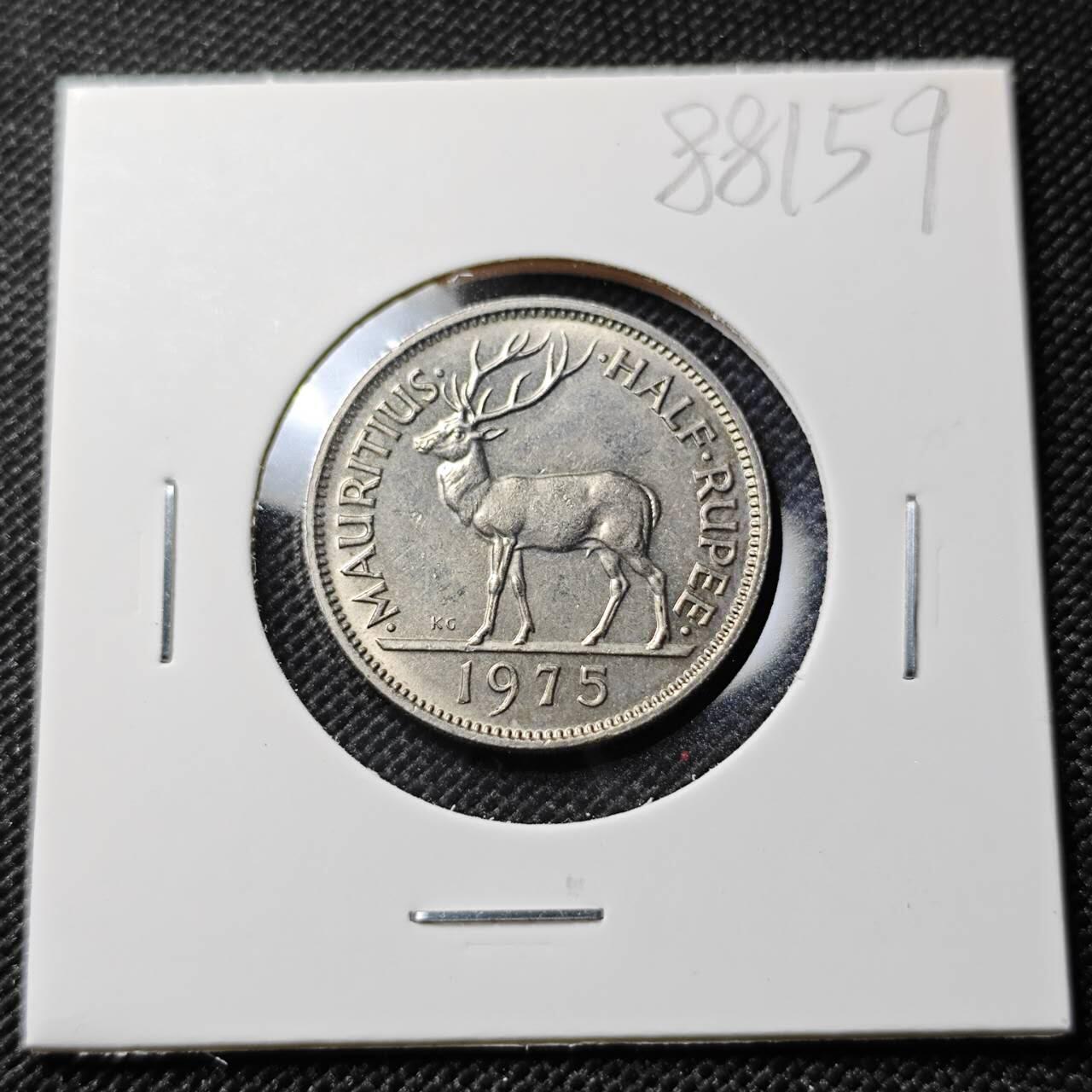 KK钱币收藏小铺  第388期  2月预留时间 周末发货  英属毛里求斯1/2卢比