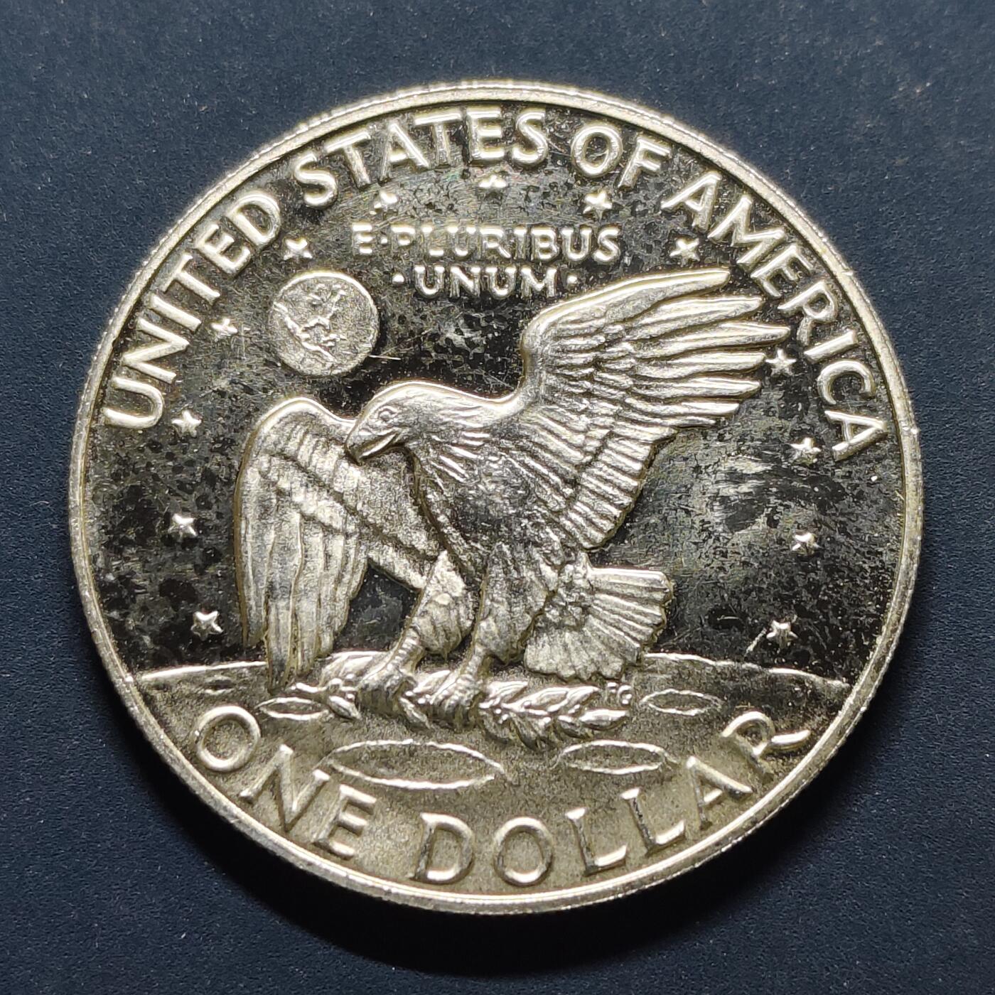 【全场包邮】纯粹捡漏拍497场-持续更新中 美国1971年艾森豪威尔1元精制银币【38.1毫米24.6克40%】