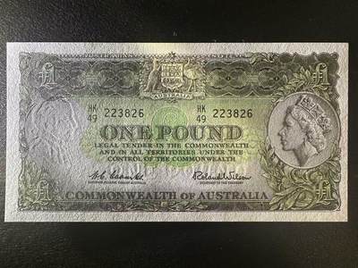 【Blue Auction】世界纸币精拍第777期——18级TOP拍卖/信誉/品质/专业/高效💫 - 【无47】澳大利亚 1961-65年1镑 石膏版女王 AU+品相