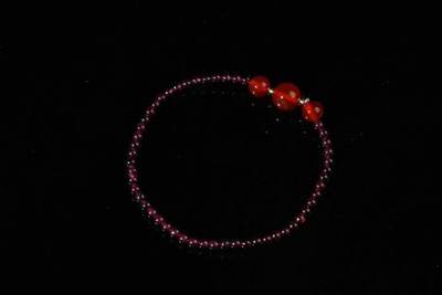 上海都达杂项专场三十四【年后发货全场包邮】  天然石榴石玛瑙手链 附鉴定证书86-313