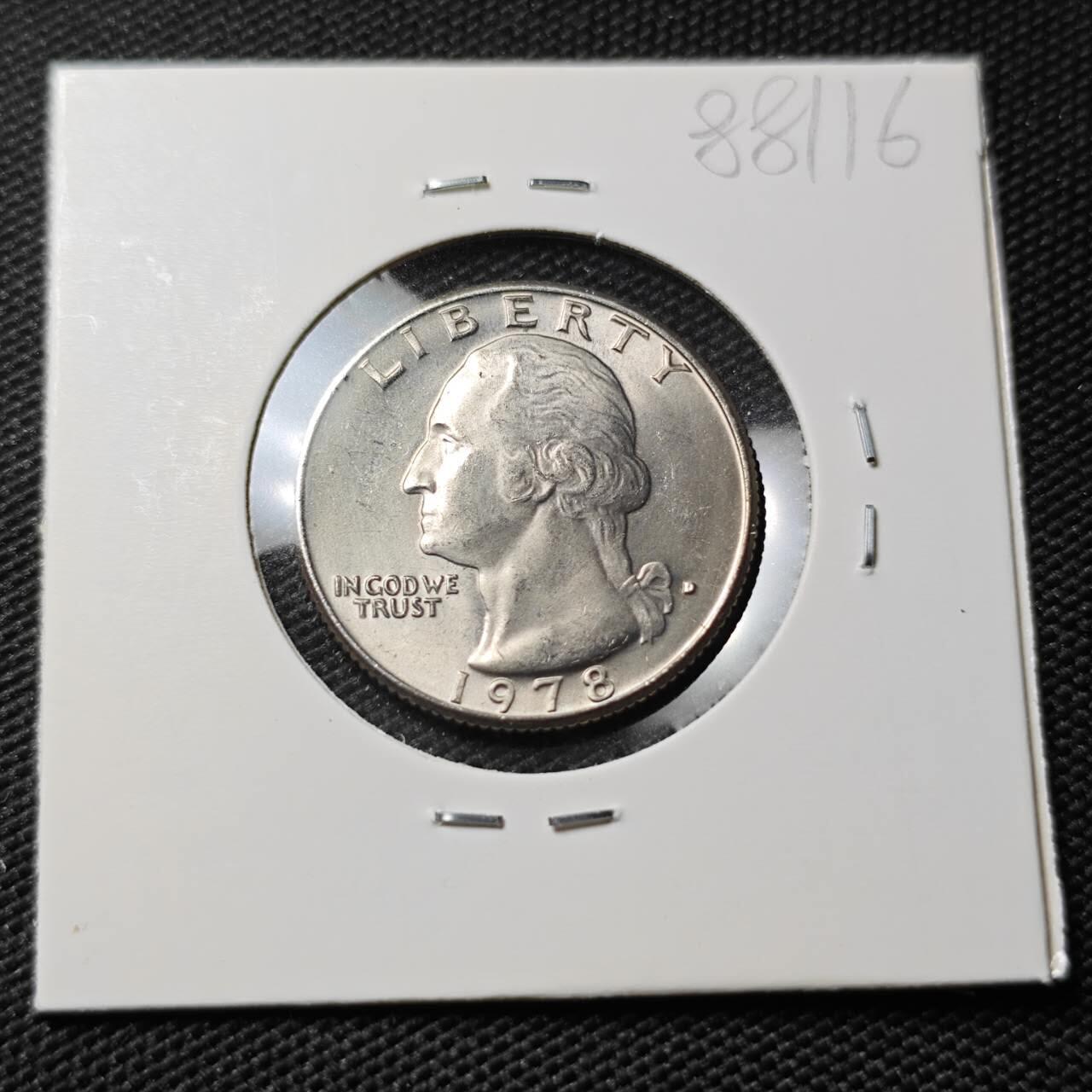 KK钱币收藏小铺  第388期  2月预留时间 周末发货  1978美国25分 好品