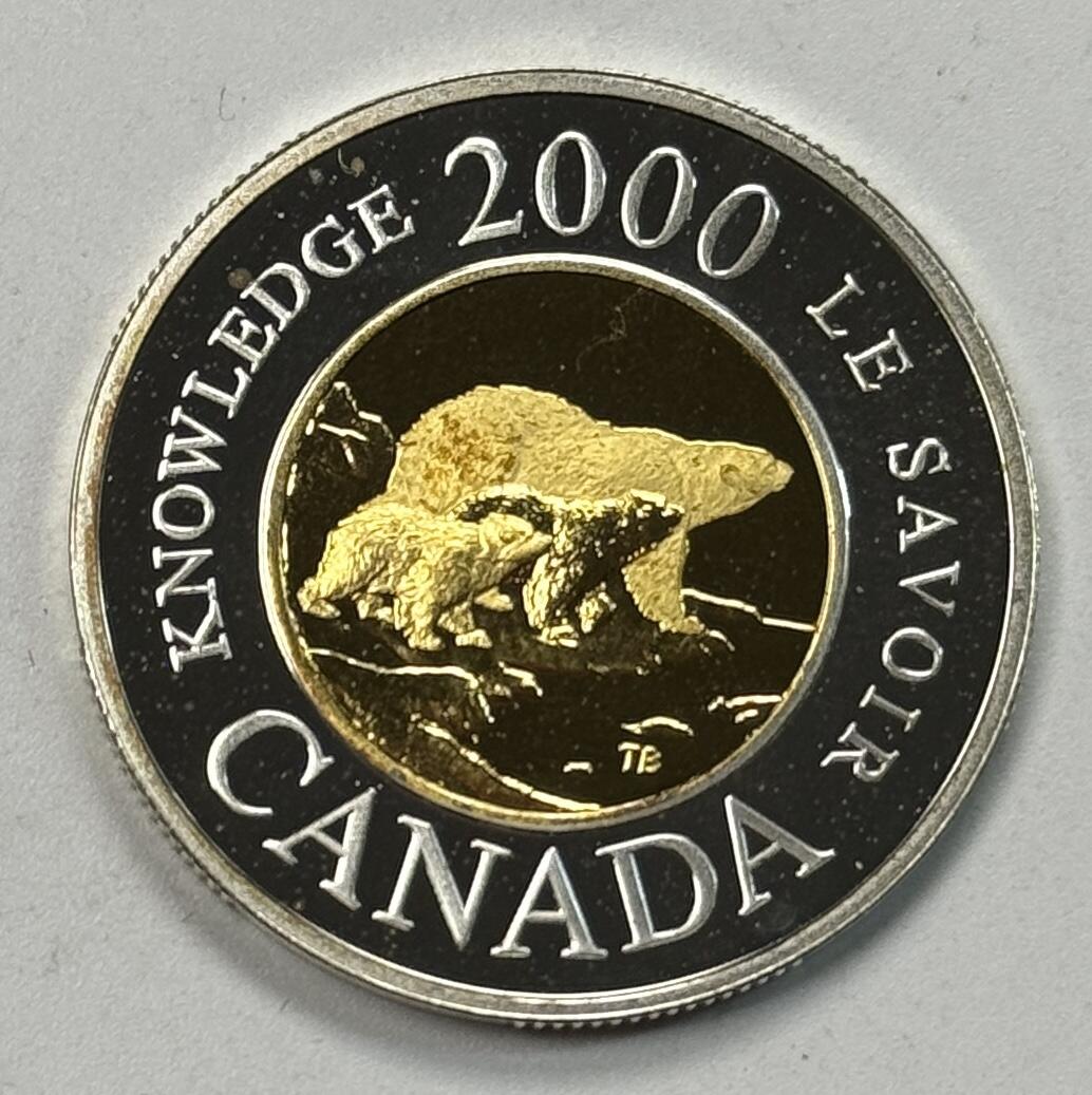 S&S Numismatic世界钱币-拍卖 第119期  加拿大2000年 千禧年 2加元精制镀金纪念银币 8.83克925银