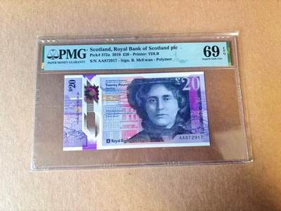 【Blue Auction】世界纸币精拍第777期——18级TOP拍卖/信誉/品质/专业/高效💫 - 【AA】苏格兰 2019年20镑 PMG69EPQ 近满分
