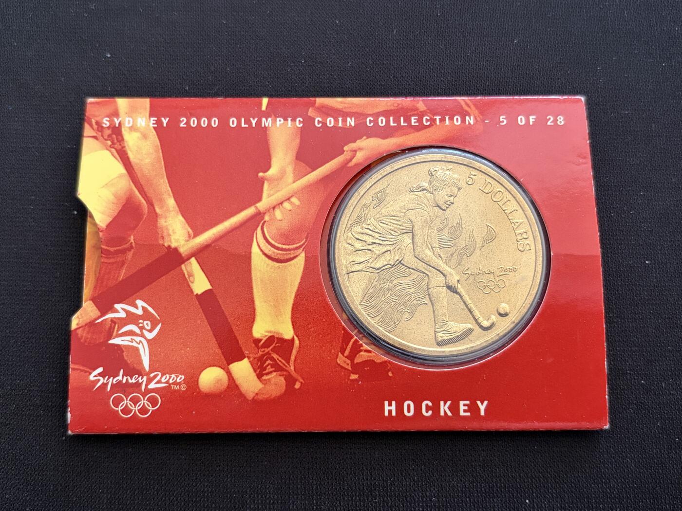 咖啡豆•收藏 2025年Jan_26th世界各国硬币银币拍卖 2000年澳大利亚悉尼奥运会卡装纪念铜币5元-曲棍球