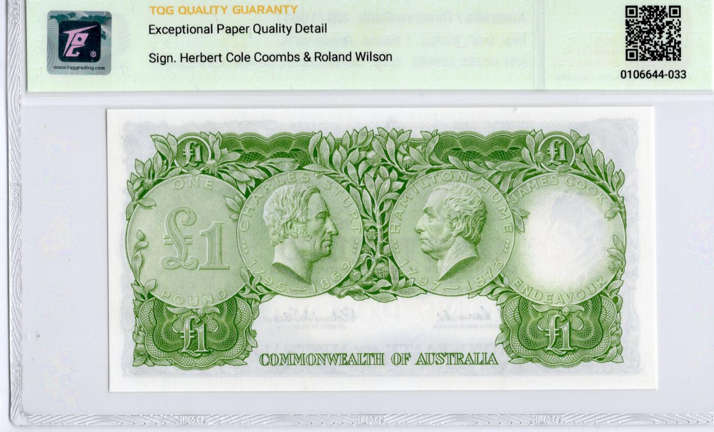 喜羊羊钱币收藏2026第14期(评级币场) 	澳大利亚	P-30 1957年1镑	66E				HH/96 259682			