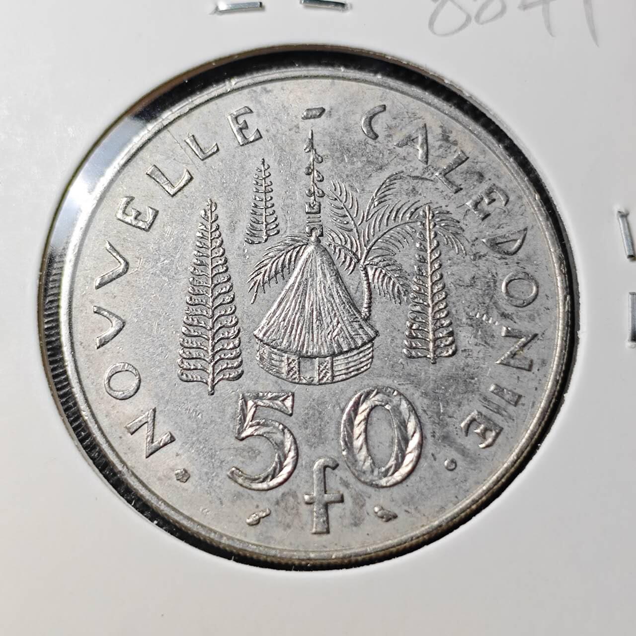 KK钱币收藏小铺  第388期  2月预留时间 周末发货 1972 法属新喀里多尼亚50法郎