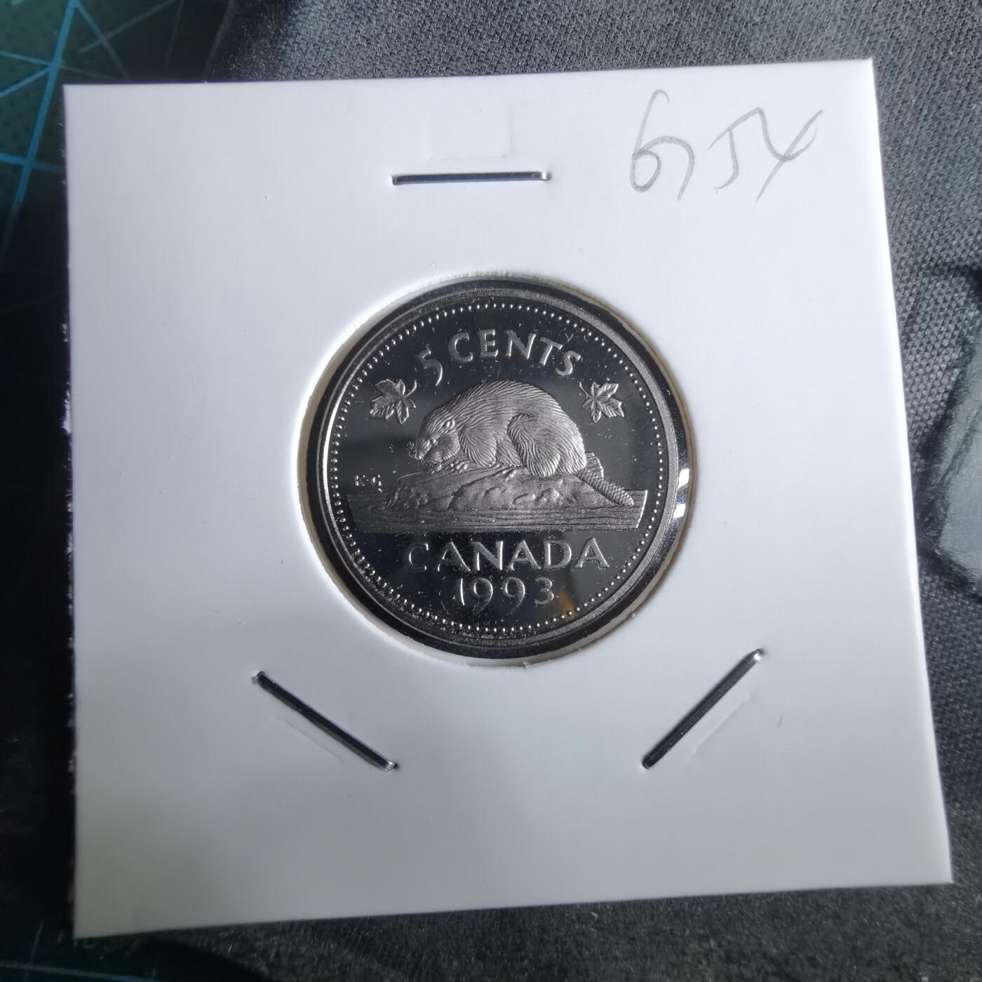 沼泽如烟--第967场 加拿大1993年5分精制币