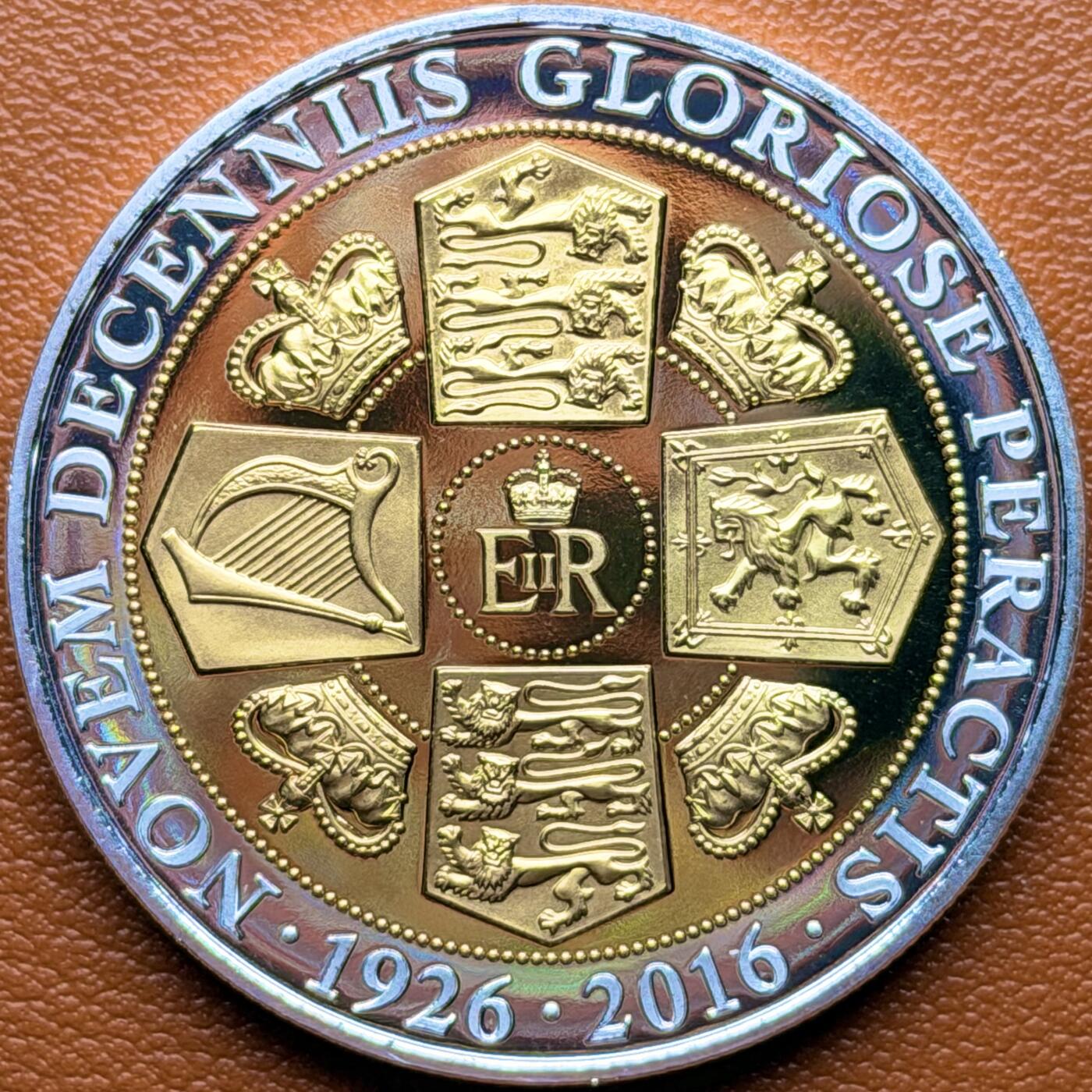 ＜星葵钱币社＞散币克朗场第68期·1月23日发货 直布罗陀2016年女王诞辰90周年·青年1克朗镀银金墨纪念币