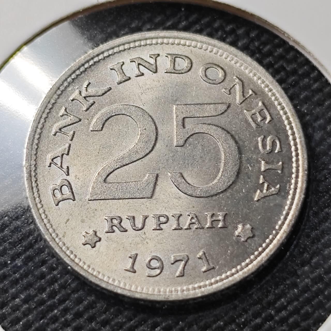 KK钱币收藏小铺  第388期  2月预留时间 周末发货  印度尼西亚25卢比 好品