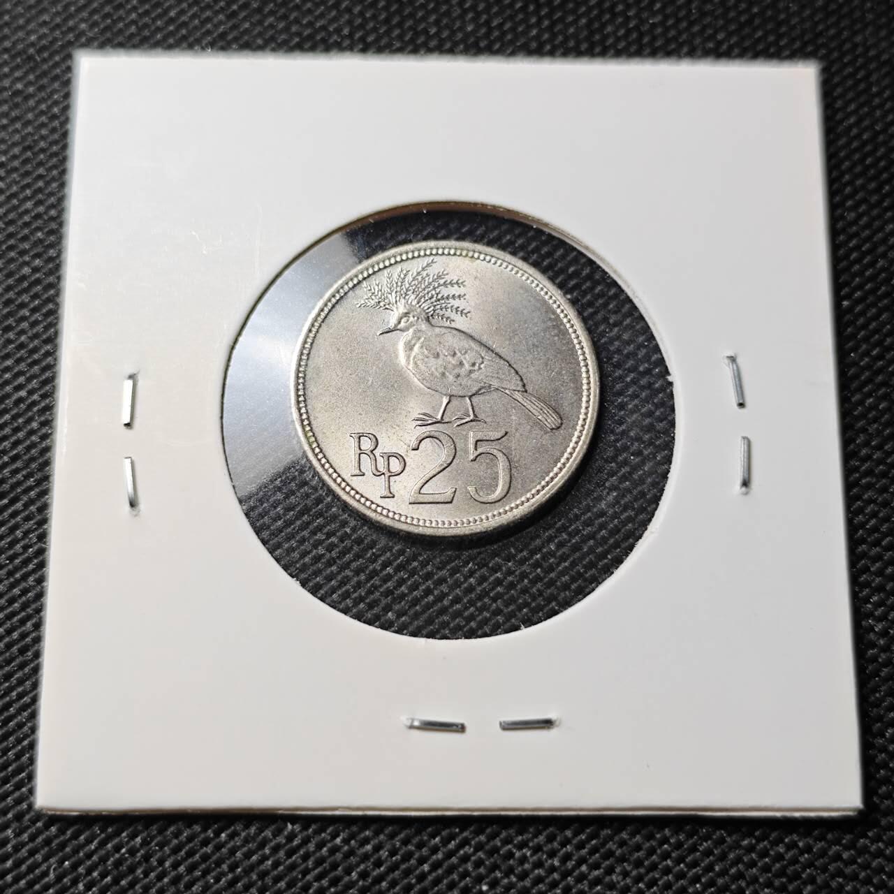 KK钱币收藏小铺  第388期  2月预留时间 周末发货  印度尼西亚25卢比 好品