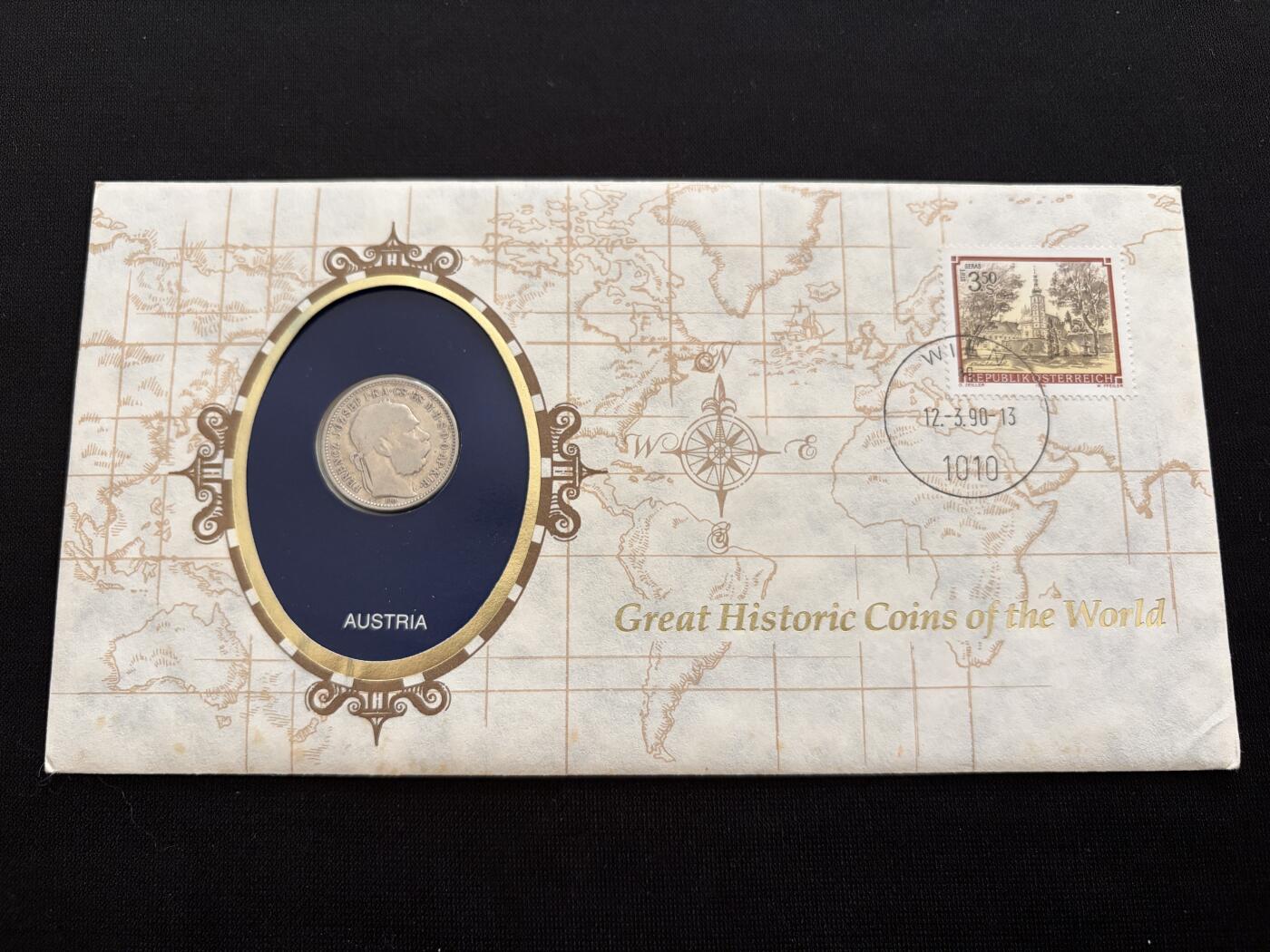 咖啡豆•收藏 2025年Jan_26th世界各国硬币银币拍卖 奥地利 1893年 1克朗 银币硬币 邮币封