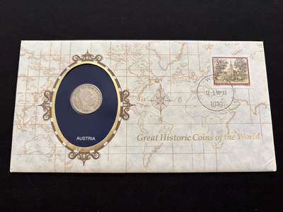 咖啡豆•收藏 2025年Jan_26th世界各国硬币银币拍卖 - 奥地利 1893年 1克朗 银币硬币 邮币封