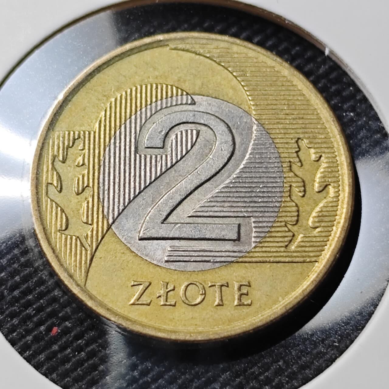 KK钱币收藏小铺  第388期  2月预留时间 周末发货  波兰2兹罗提双色币