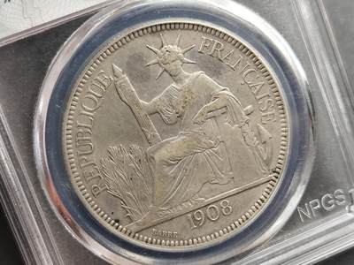 1月18日徽章钱币专场 - 众诚评级1908年法属印支银币