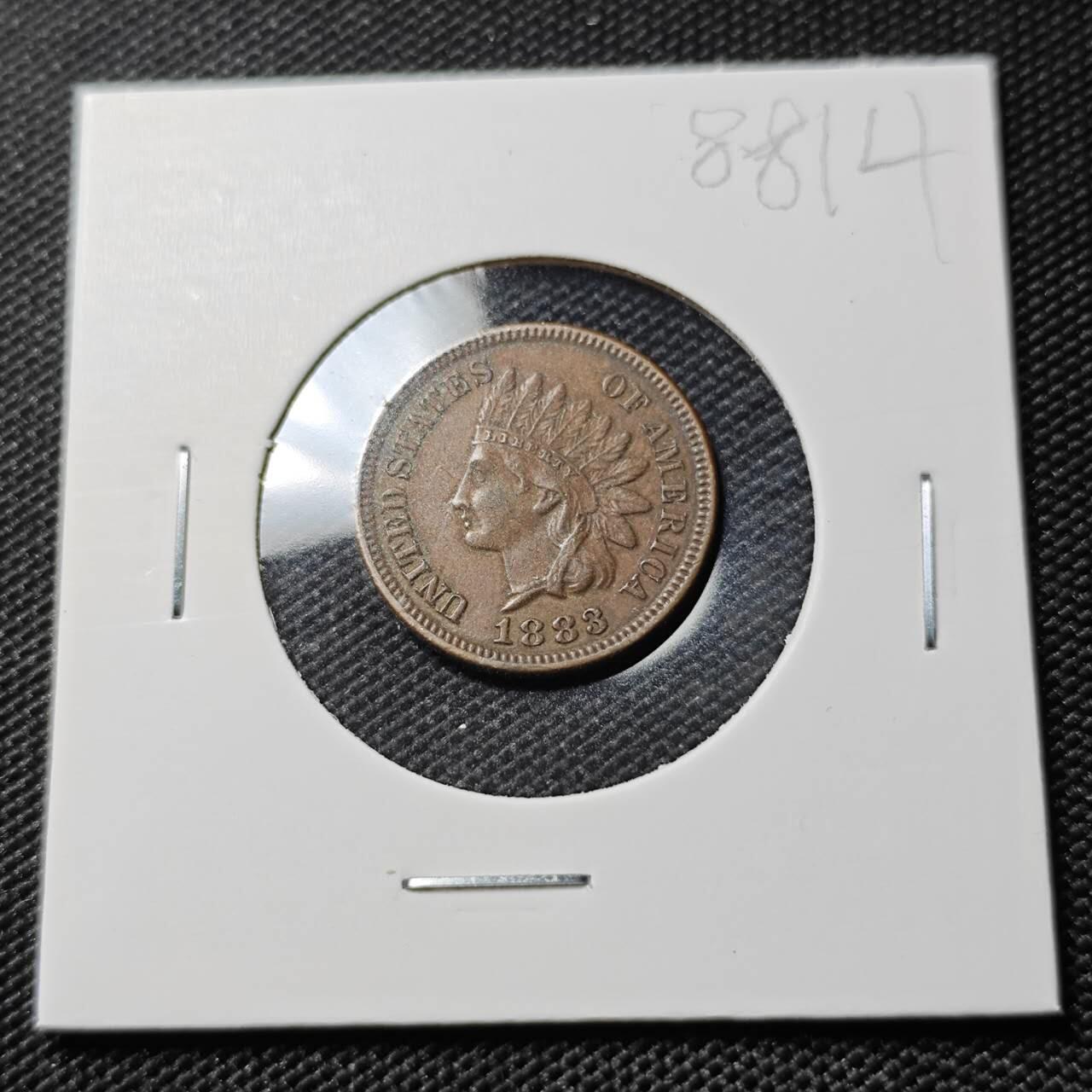 KK钱币收藏小铺  第388期  2月预留时间 周末发货  1883美国1分铜币 细节不错 早点年份