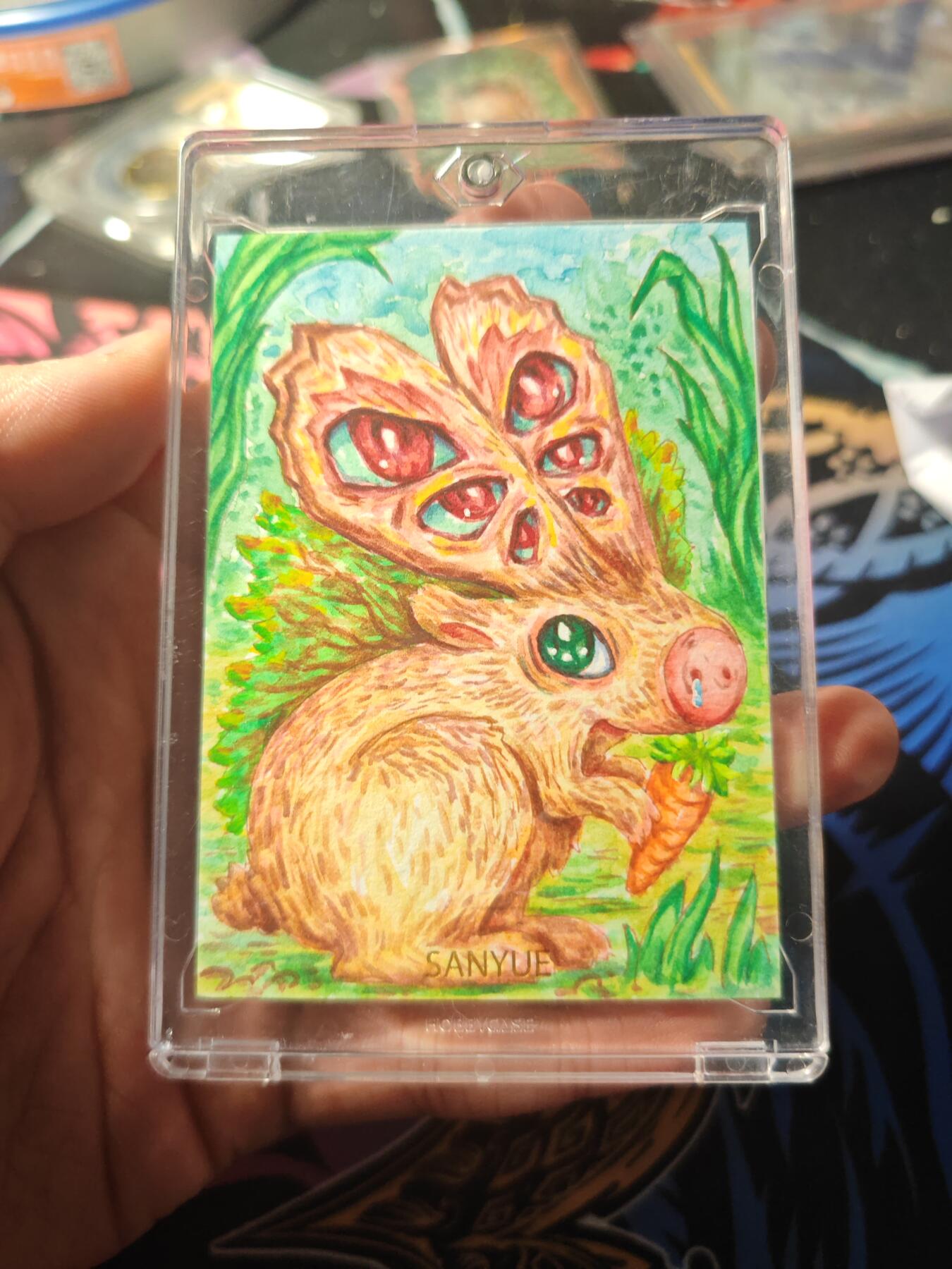 卡牌实验室开始第十二次实验 【黄煌】【手绘】八眼兔