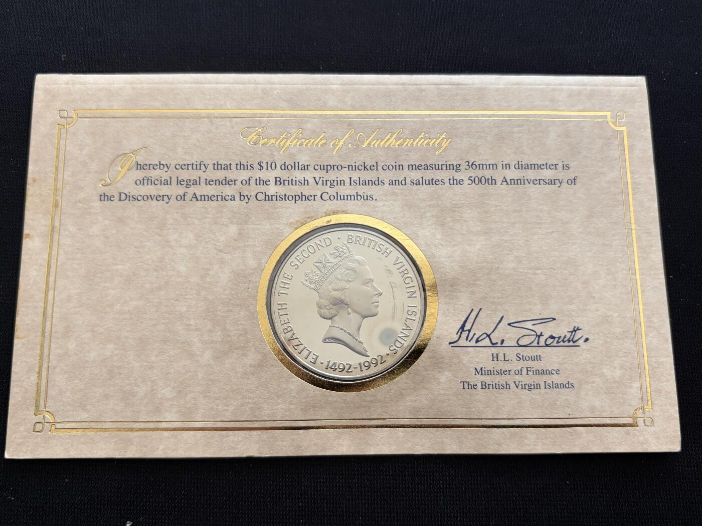 咖啡豆•收藏 2025年Jan_26th世界各国硬币银币拍卖 英属维尔京群岛 1992年 10元 硬币 邮币封