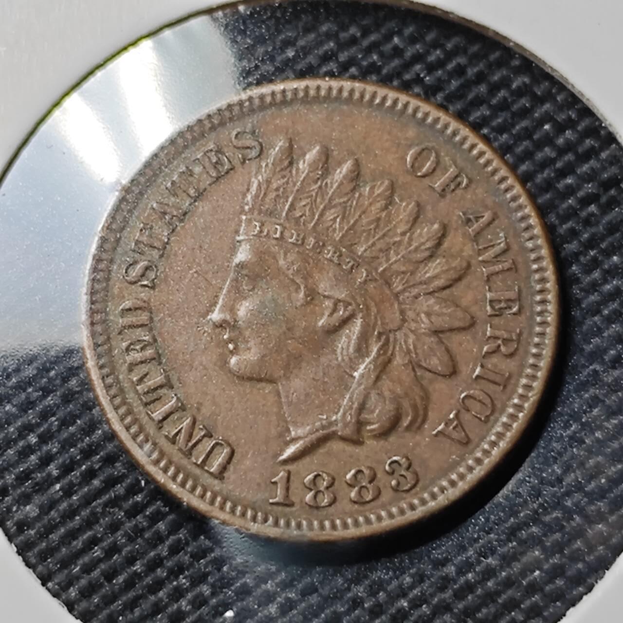 KK钱币收藏小铺  第388期  2月预留时间 周末发货  1883美国1分铜币 细节不错 早点年份