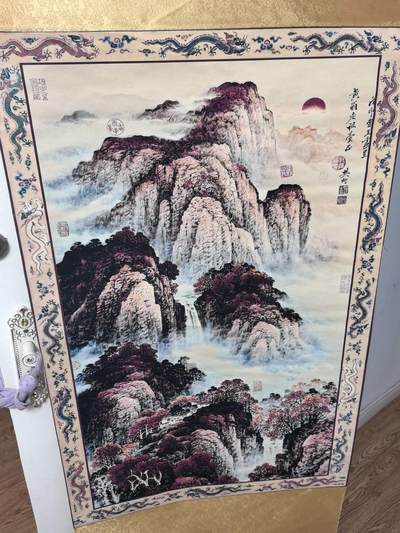 卡有江湖粉丝专场第七期（持续收拍，送拍联系我哦） 【60*140】山水画现代工艺制作画师王重呈现代印刷品，不是真迹 非常好看