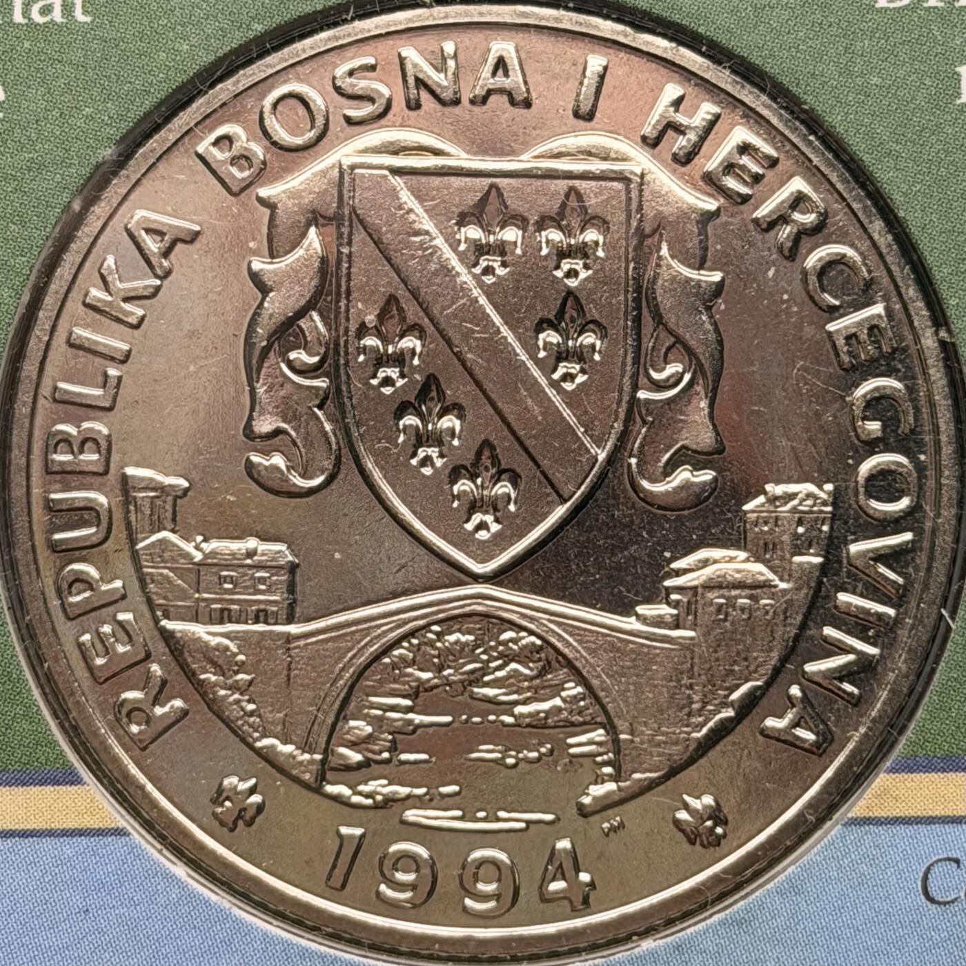 ＜星葵钱币社＞散币克朗场第68期·1月23日发货 〈邮币封〉波黑的994年保护地球·河翠鸟500第纳尔克朗型纪念币