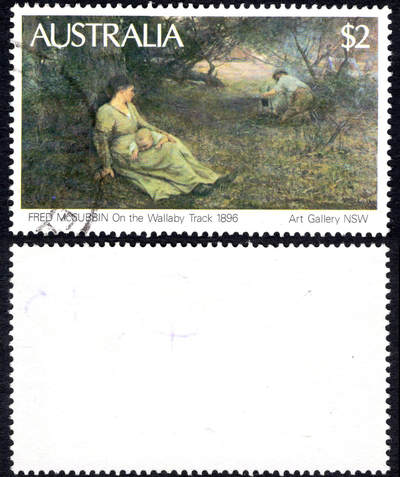 洪涛臻品批发群 精选邮票限时拍卖第1240期  - 澳大利亚 高面值$2澳元 《流浪之路》1896年弗雷德·麦卡宾绘画