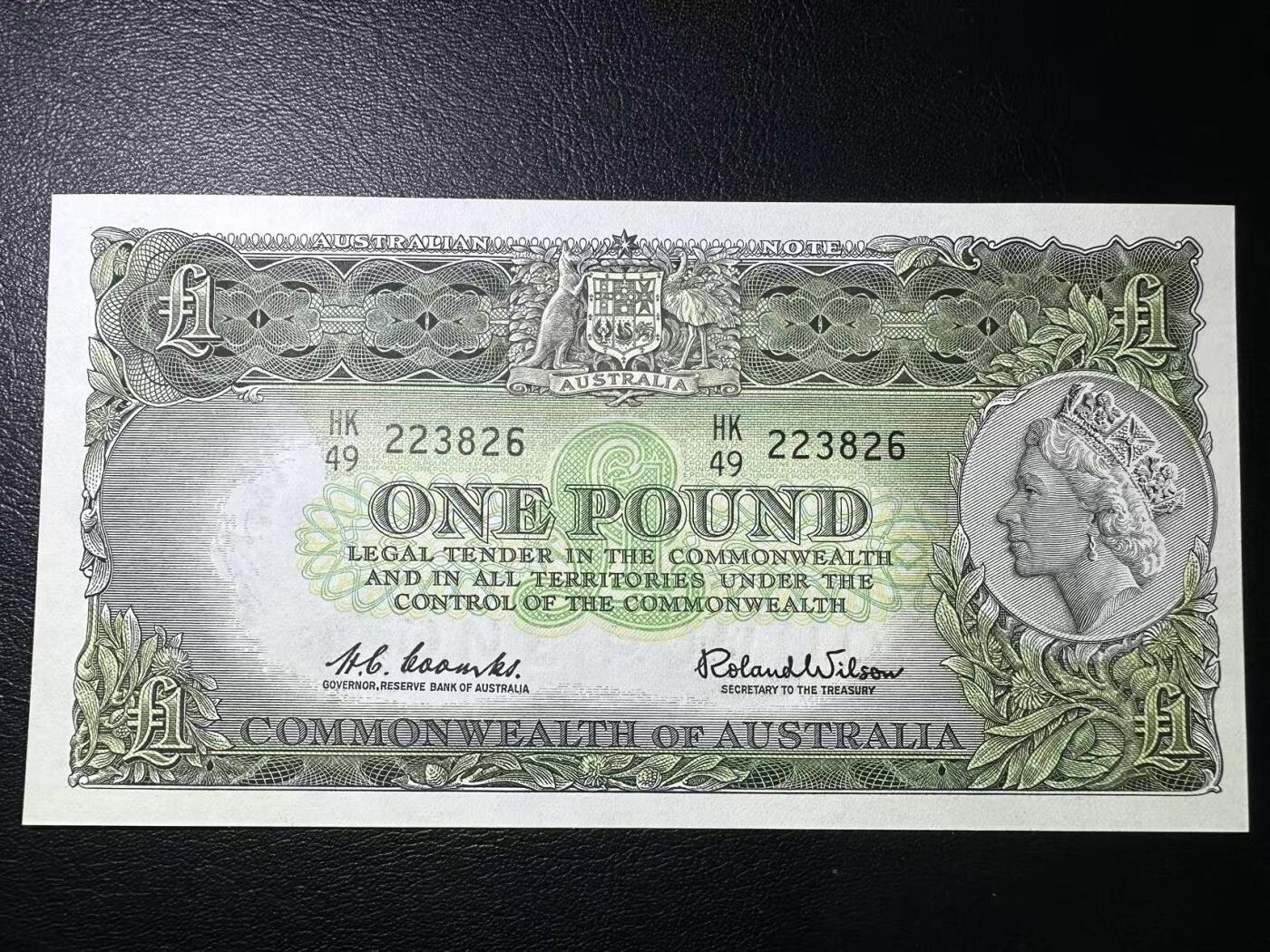 【Blue Auction】世界纸币精拍第777期——18级TOP拍卖/信誉/品质/专业/高效💫 【无47】澳大利亚 1961-65年1镑 石膏版女王 AU+品相