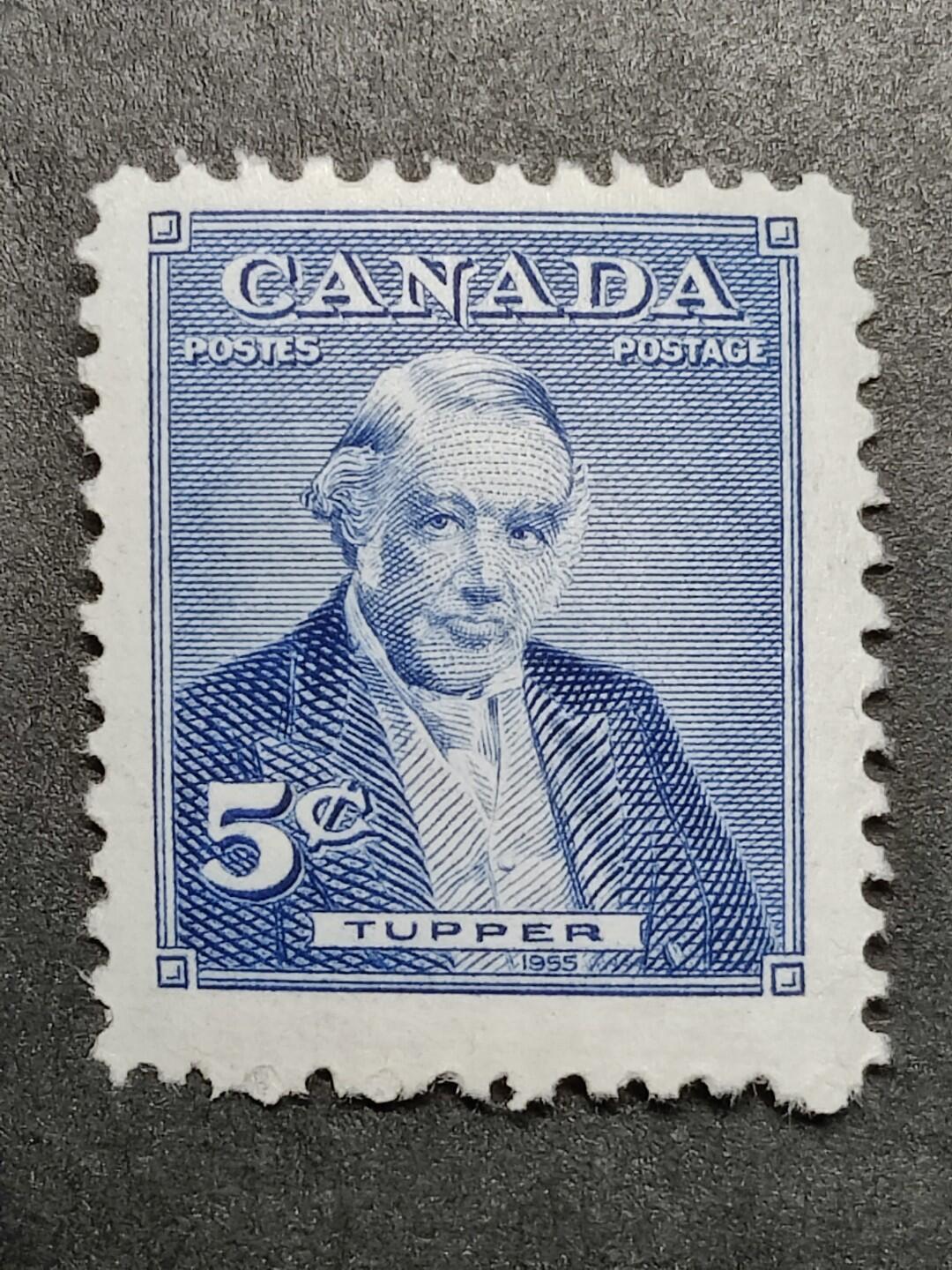 洪涛臻品批发群 精选邮票限时拍卖第1234期  加拿大1955年 第六任加拿大总理 查尔斯·塔珀 新票,精美雕刻版, 原胶完美润亮 相当难得的品相, 漂亮