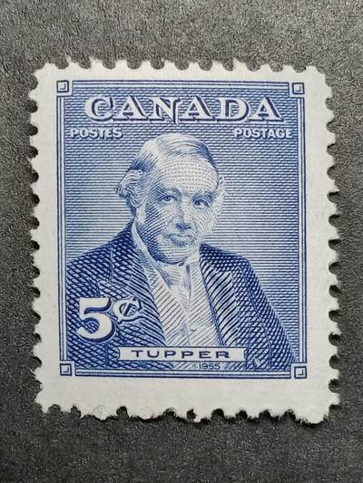 洪涛臻品批发群 精选邮票限时拍卖第1234期  - 加拿大1955年 第六任加拿大总理 查尔斯·塔珀 新票,精美雕刻版, 原胶完美润亮 相当难得的品相, 漂亮