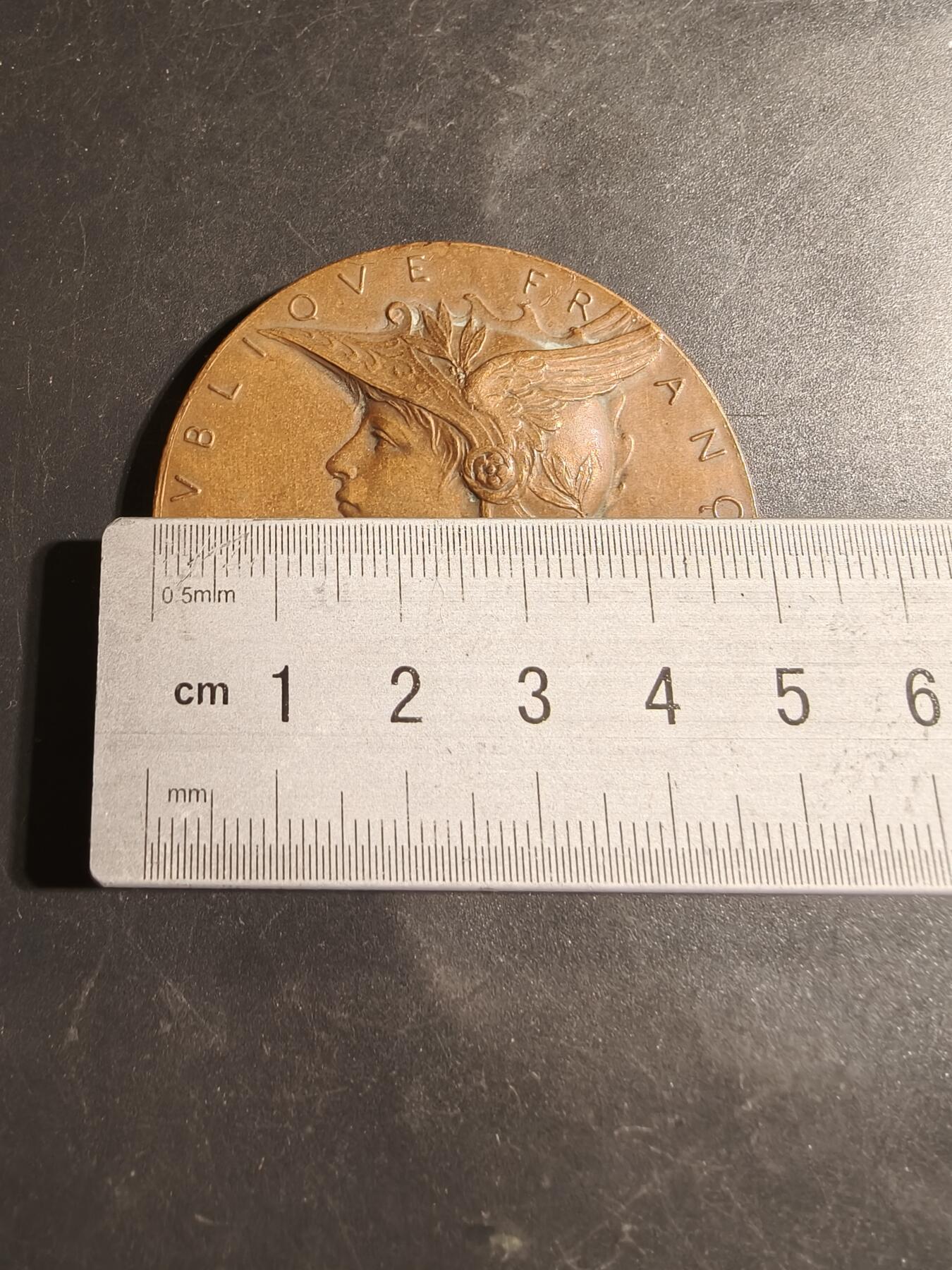 老王徽章第178期 法国内务部大铜章    原盒    戎装玛丽安娜     大师罗蒂版本     直径50mm    重量58.4g